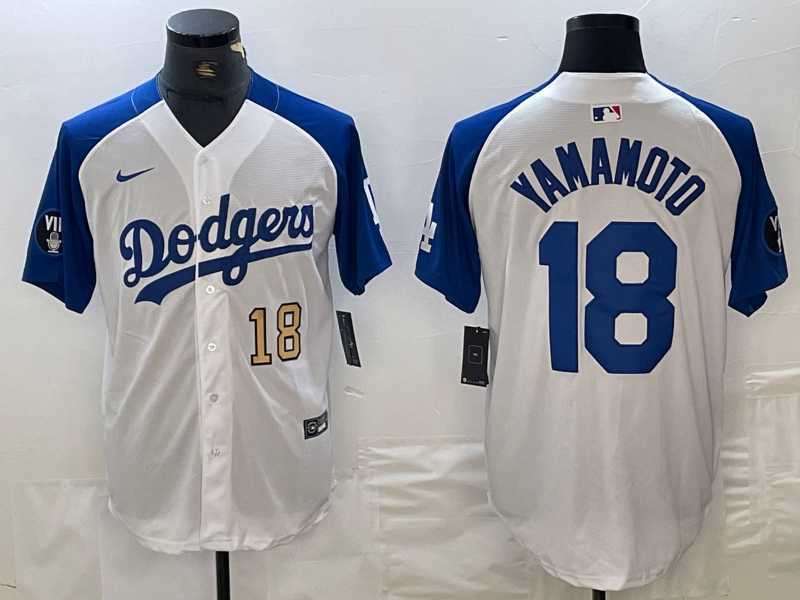 Men's Los Angeles Dodgers #18 Yoshinobu Yamamoto Number White Blue Fashion Stitched Cool Base Limited Jerseys,We sell and wholesale Men's Los Angeles Dodgers #18 Yoshinobu Yamamoto Number White Blue Fashion Stitched Cool Base Limited Jerseys on line form chian!